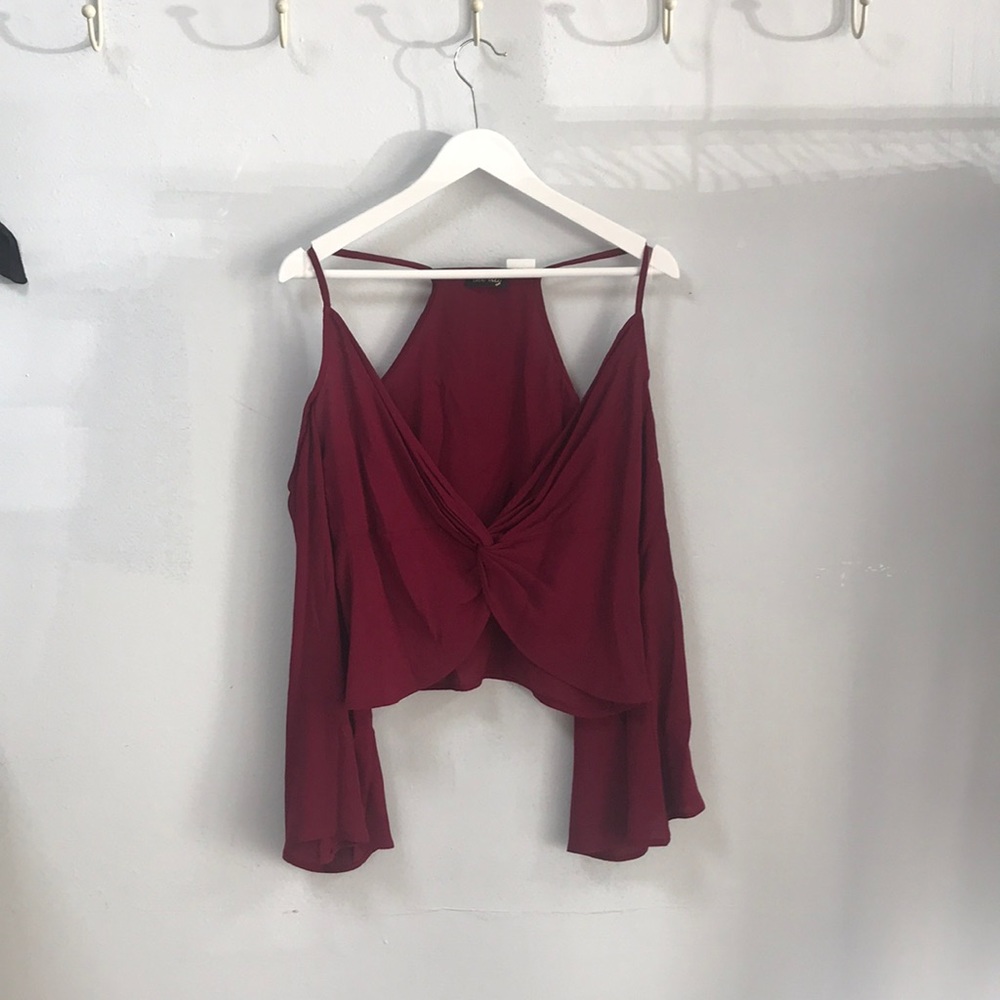 Red twist blouse
